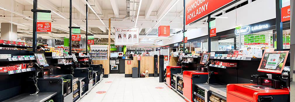 Pokladní zóna v prodejna Kaufland