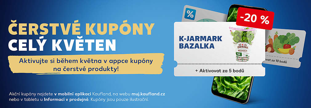 Kupón Kaufland Card celý květen: K-Jarmark bazalka