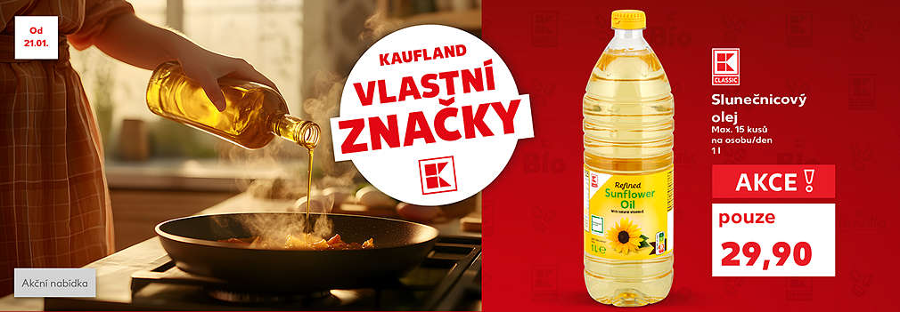 K-Classic Slunečnicový olej 1l v akci pouze za 29,90 Kč