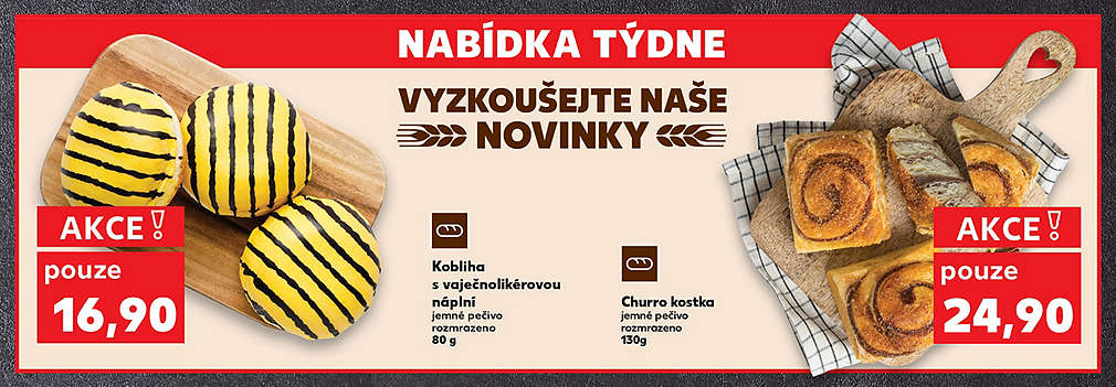 Pečivo, nabídka týdne: Pizza kapsa s houbami a lanýži běžné pečivo pšeničné ze zmrazeného polotovaru 117 g v akci pouze za 24,90 Kč a Koláč s jablečnou náplní a drobenkou jemné pečivo rozmrazeno 80 g v akci pouze za 19,90 Kč 