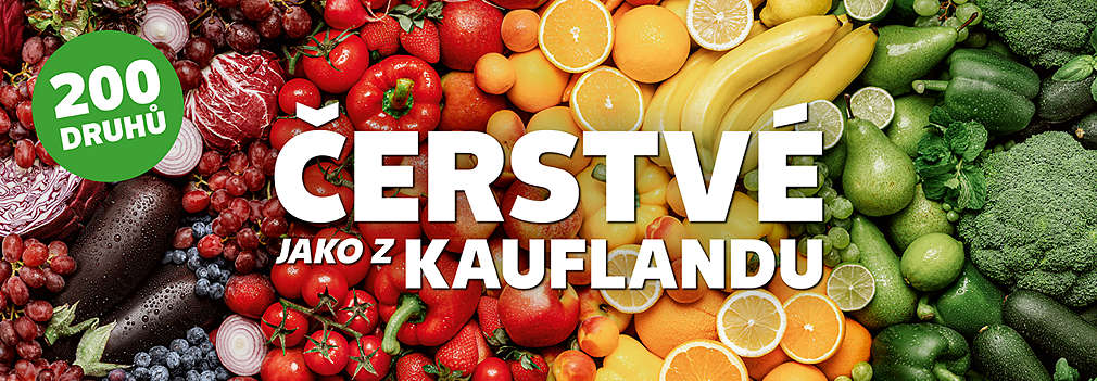 ovoce a zelenina vyskládané podle barev - Čerstvé jako z Kauflandu