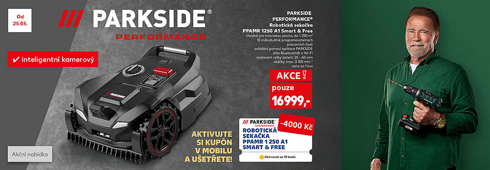 PARKSIDE PERFORMANCE Robotická sekačka PPAMR 1250 A1 Smart & Free s kupónem se slevou -4000 Kč (AKTIVUJTE KUPÓN V APLIKACI)