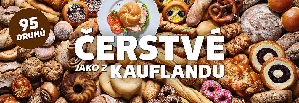  různé druhy pečiva slaného a sladkého - Čerstvé jako z Kauflandu