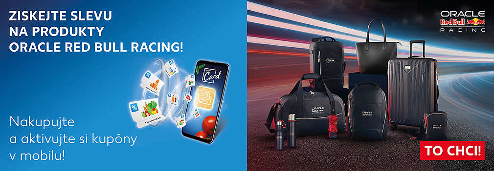 Produkty značky Oracle Red Bull Racing se slevou s kupóny Kaufland Card