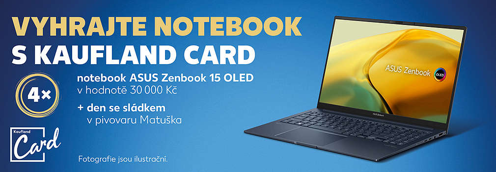 Soutěž s Kaufland Card o 4x notebook ASUS zenbook 15 OLED