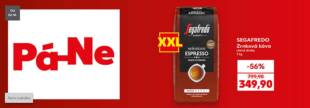 Super prodloužený víkend: Segafredo Zrnková káva různé druhy 1 kg