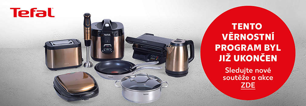 Tefal věrnostní program byl již ukončen - pánve, hrnce, kontaktní gril, topinkovač a další