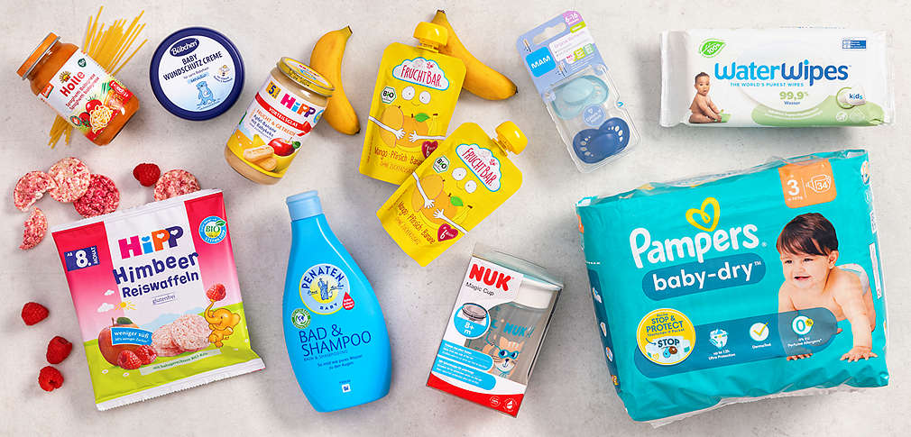 Verschiedene Produkte für Babys und Kinder