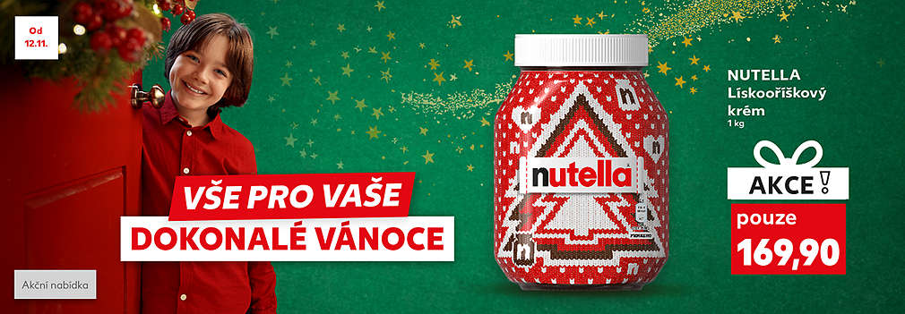 Vše pro vaše dokonalé Vánoce: Nutella Lískooříškový krém 1 kg akce pouze za 169,90 Kč