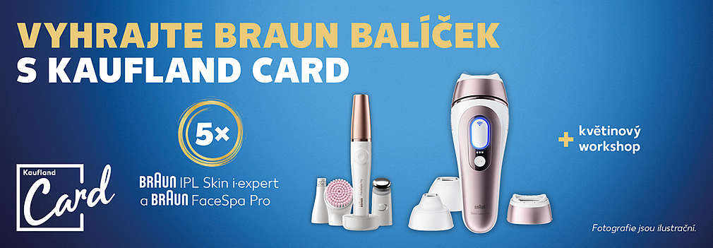 Vyhrajte Braun balíček s Kaufland Card (Braun IPL Skin i·expert a Braun FaceSpa Pro 912)