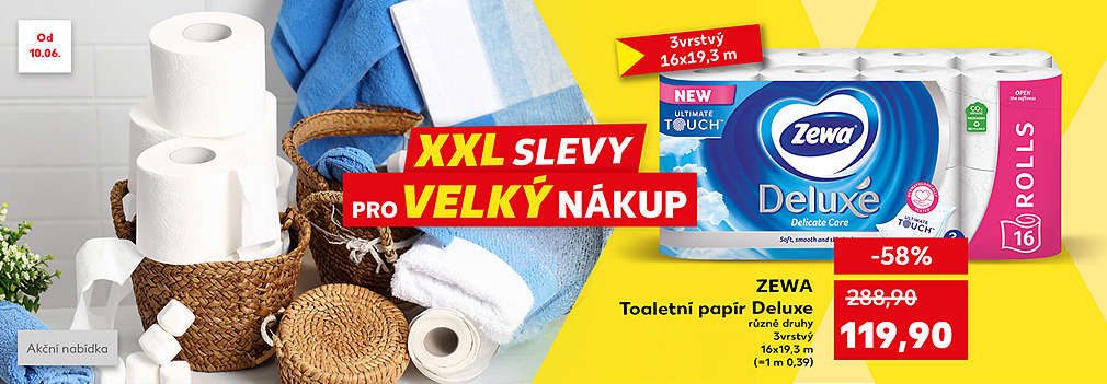 ZEWA Toaletní papír se slevou -58 % za 119,90 Kč
