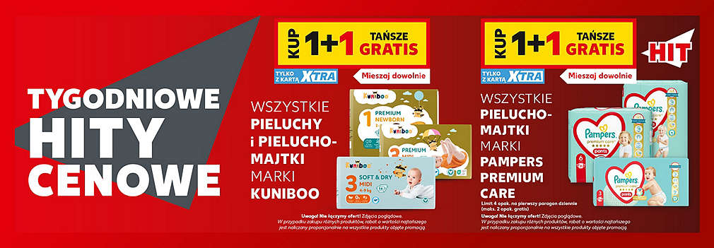 pieluszki Kuniboo i Pampers
