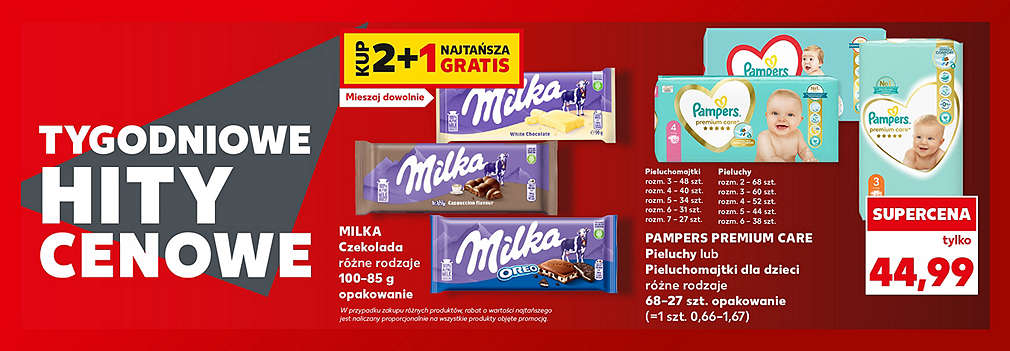 czekolady Milka i pampersy