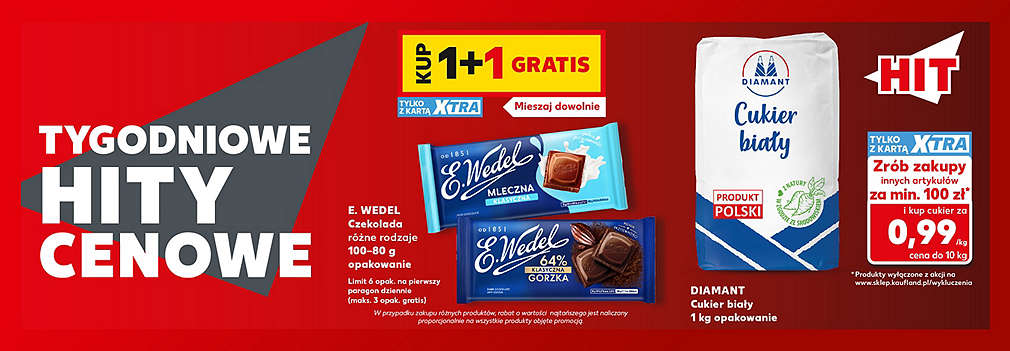 czekolady Wedel i cukier