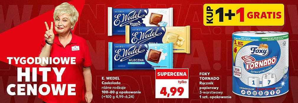 czekolady i papier kuchenny tornado