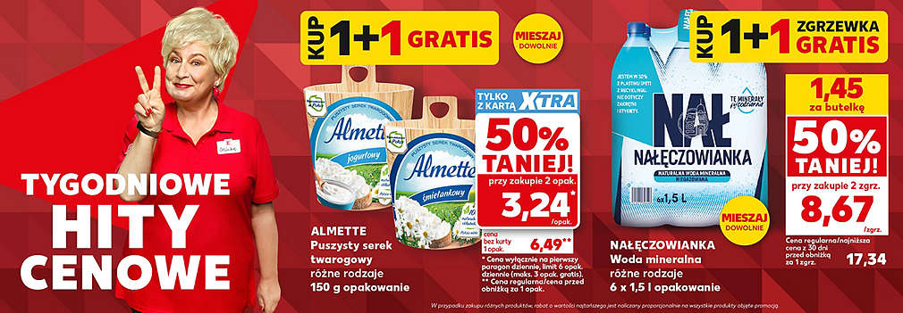 serek Almette i woda sześciopak