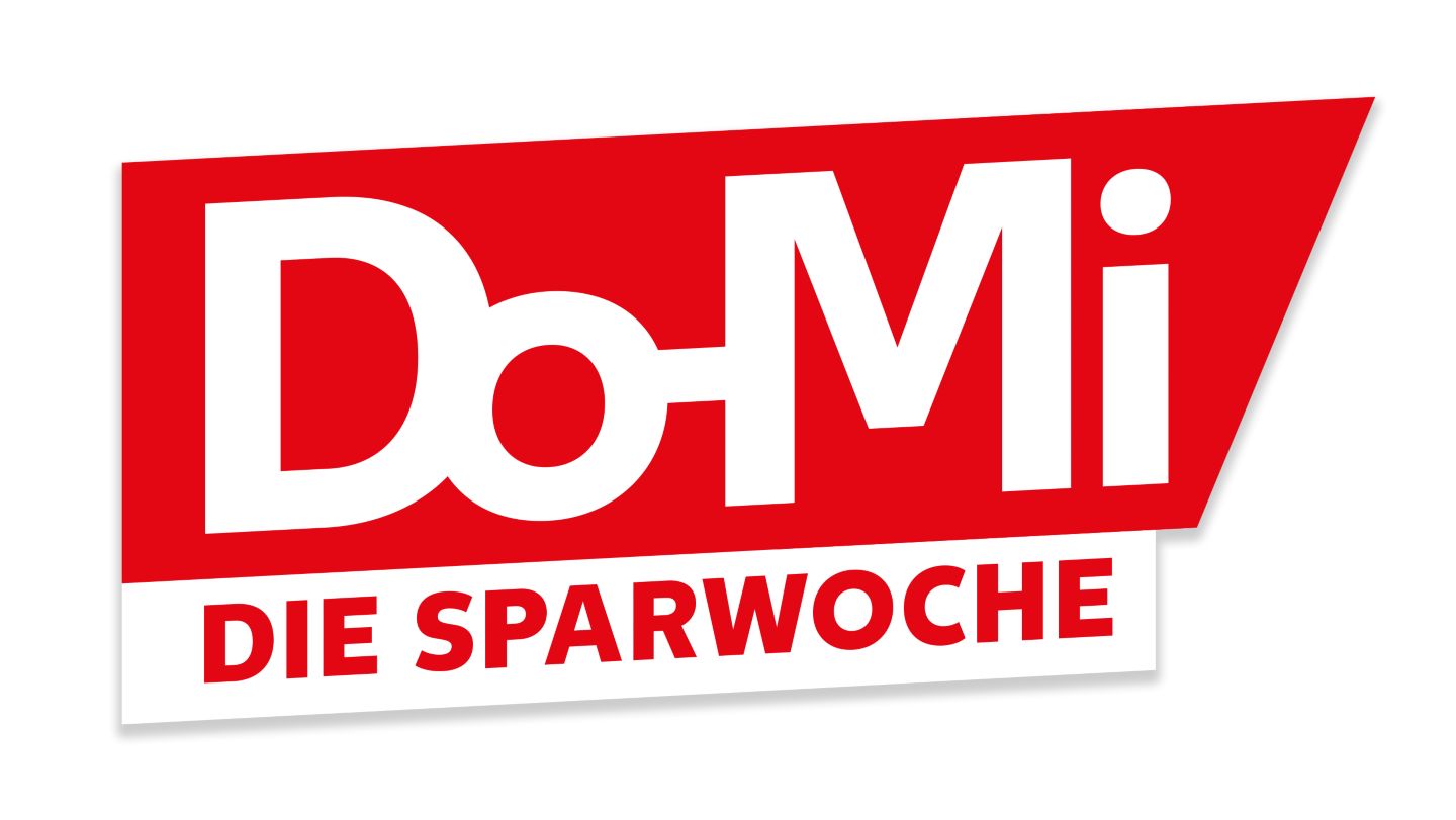 roter Hintergrund; Schriftzug: Do-Mi die Sparwoche