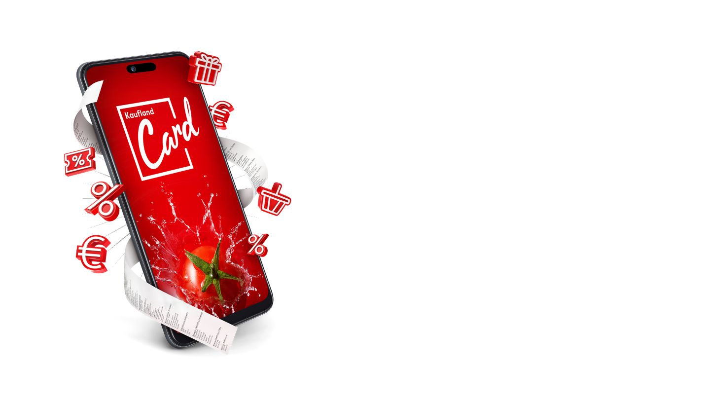 roter Hintergrund; Abbildung: Kaufland Card