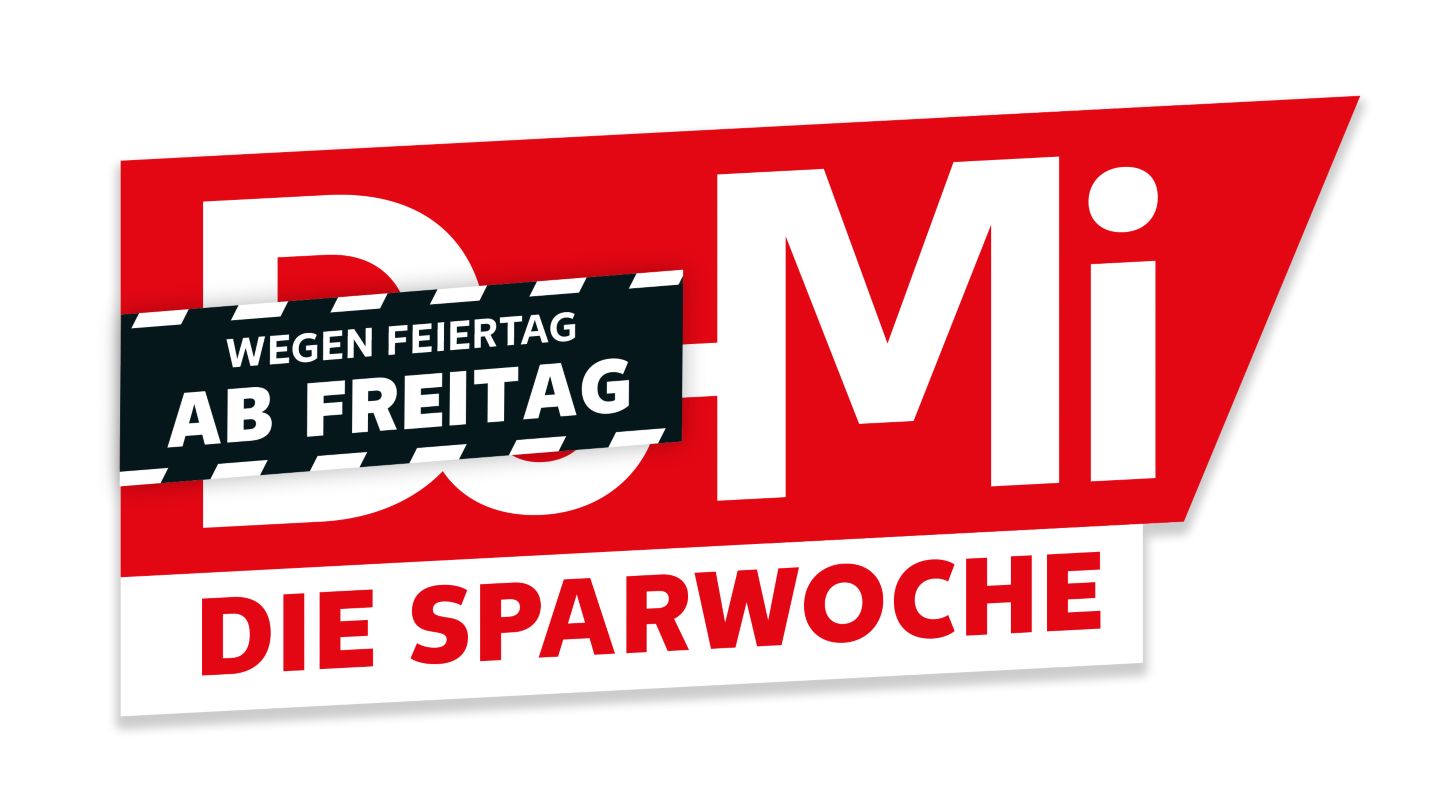 roter Hintergrund; Schriftzug: Do-Mi die Sparwoche