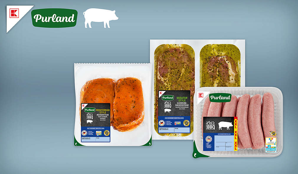 Verschiedene K-Purland Schwein-Produkte