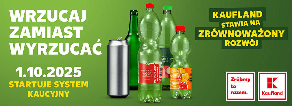 Butelki plastikowe, szklane i puszki, które można zwrócić w Kauflandzie