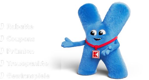 Kaufland Card XTRA Maskottchen mit Smartphone in der Hand