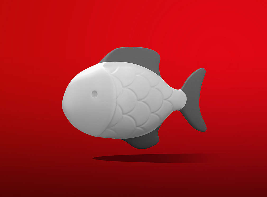 gray icon with fish