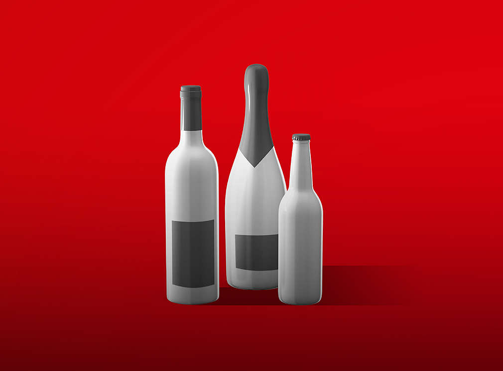 Gray icon with three bottles