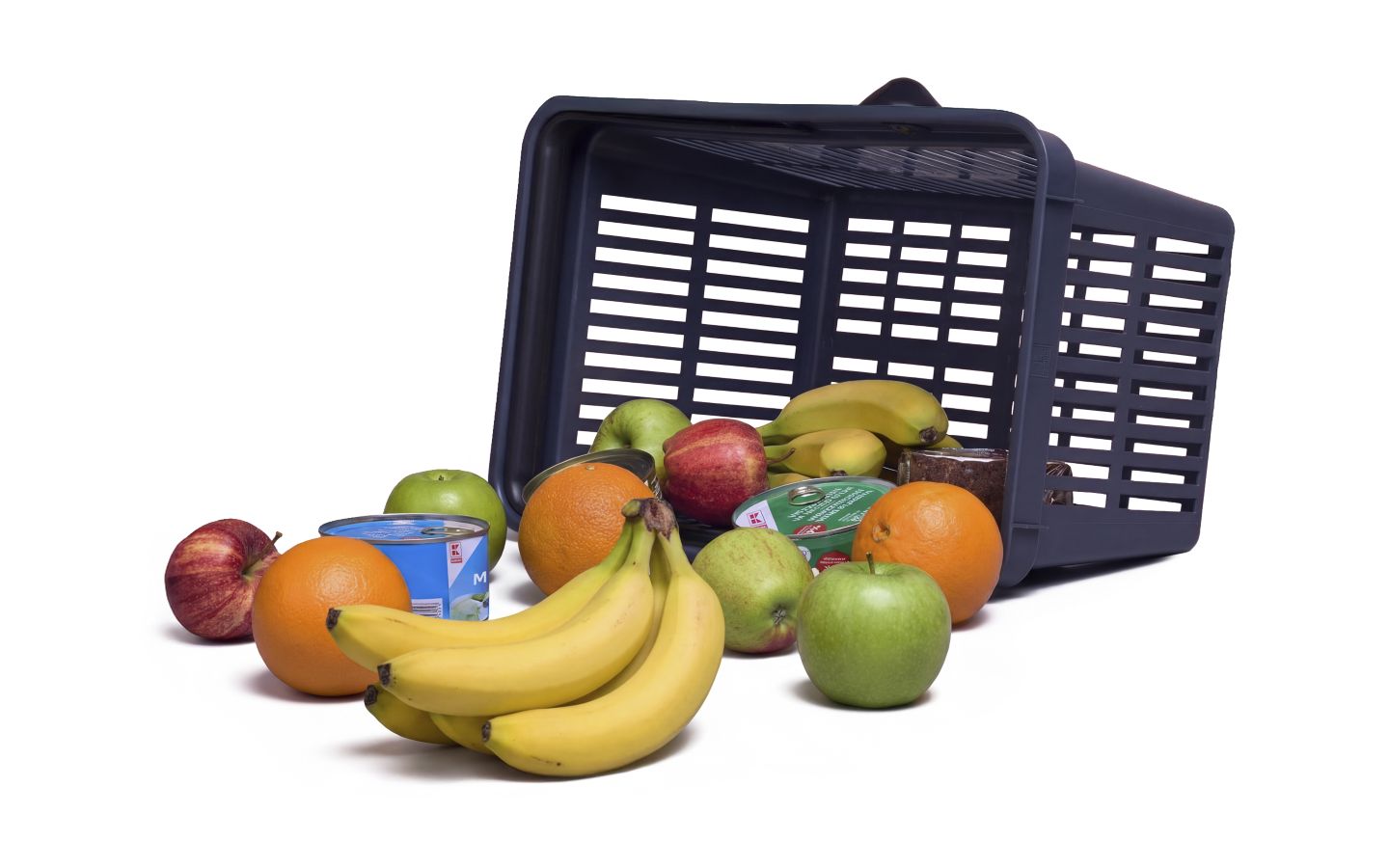 košík s nákupem z Kauflandu