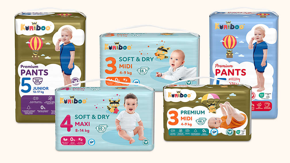 různé druhy plenek Kuniboo dle individuálnách potřeb dítěte