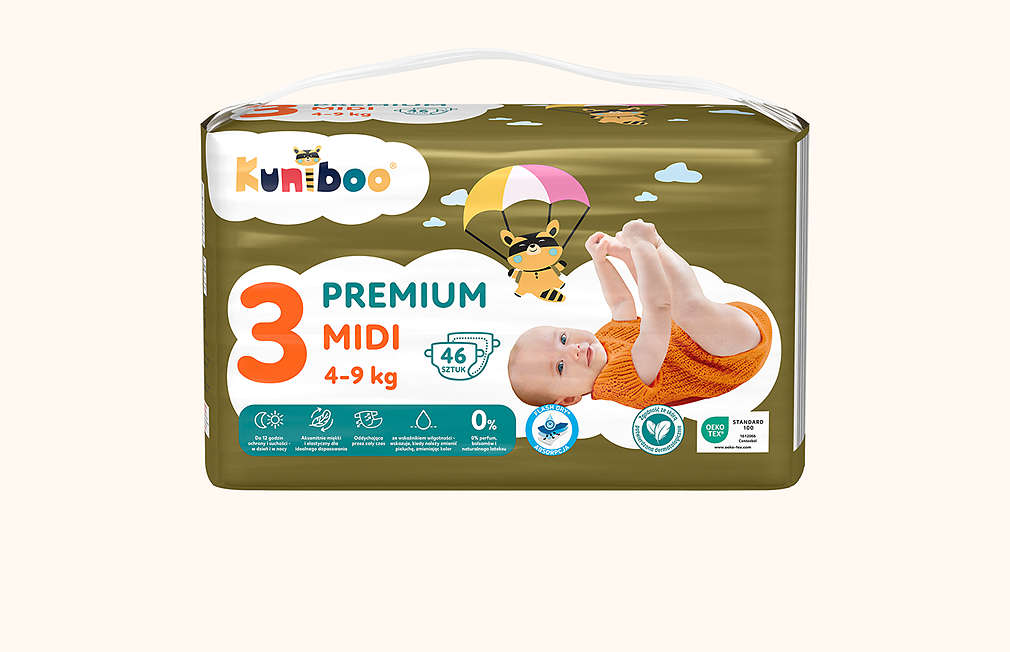 dětské pleny Kuniboo PREMIUM MIDI (zelené balení pro 4 - 9 kg)