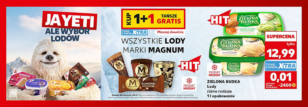 Lody Zielona Budka i lody Magnum