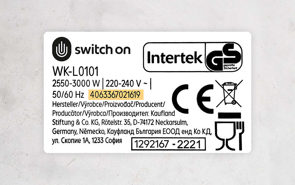 Etykieta z numerem GTIN