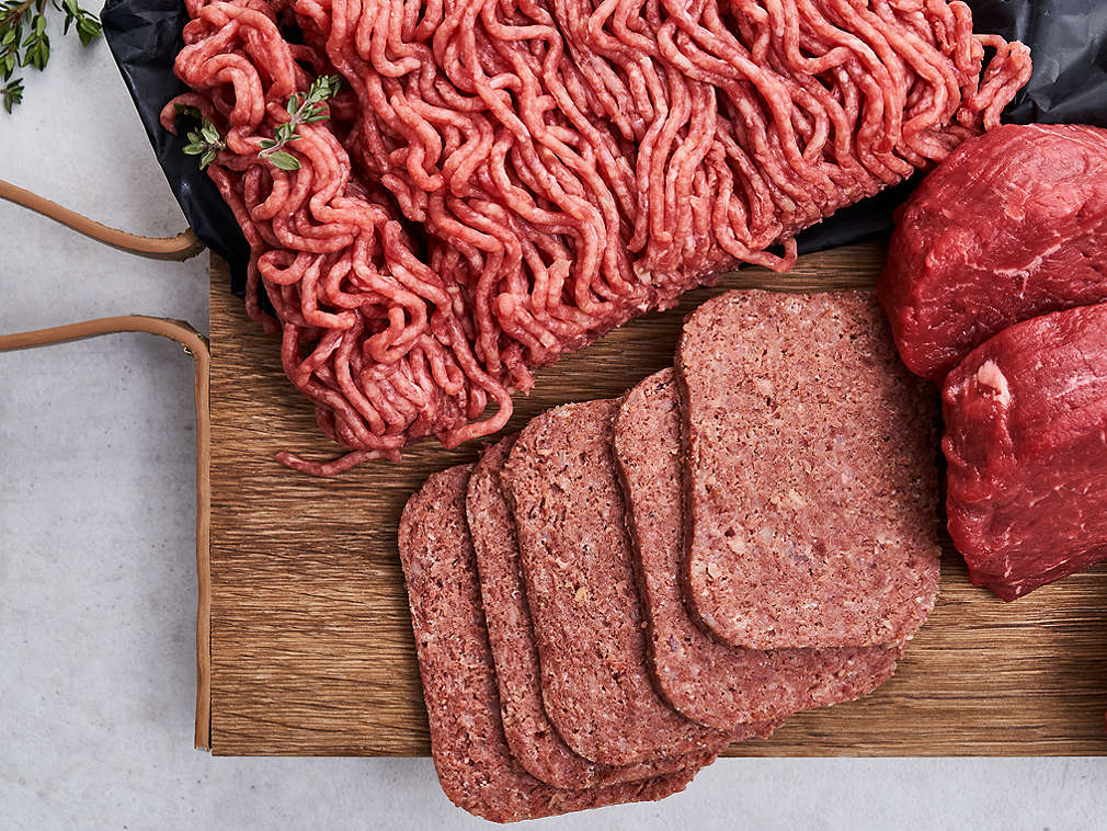 Detailný pohľad na čerstvé hovädzie mäso