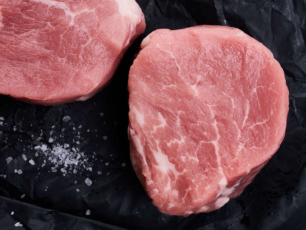 Frisches Kalbsfilet in der Detailansicht