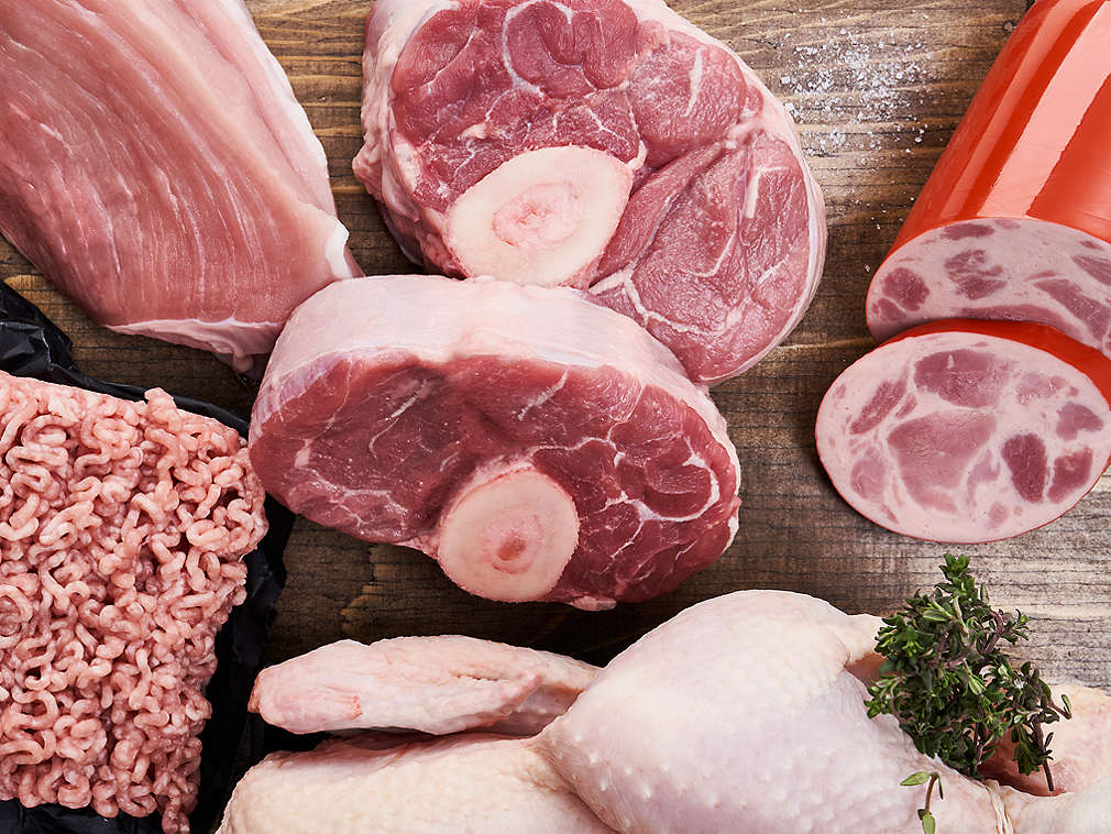 Изображение на различни видове прясно месо