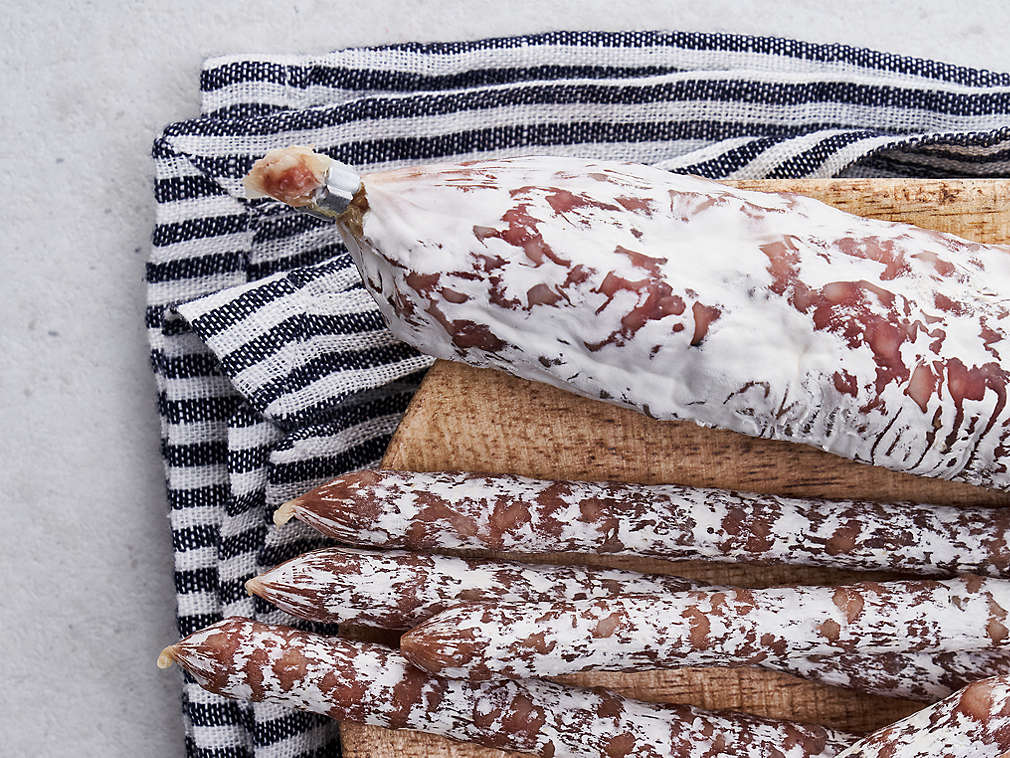 Svježa salama u detaljnom prikazu