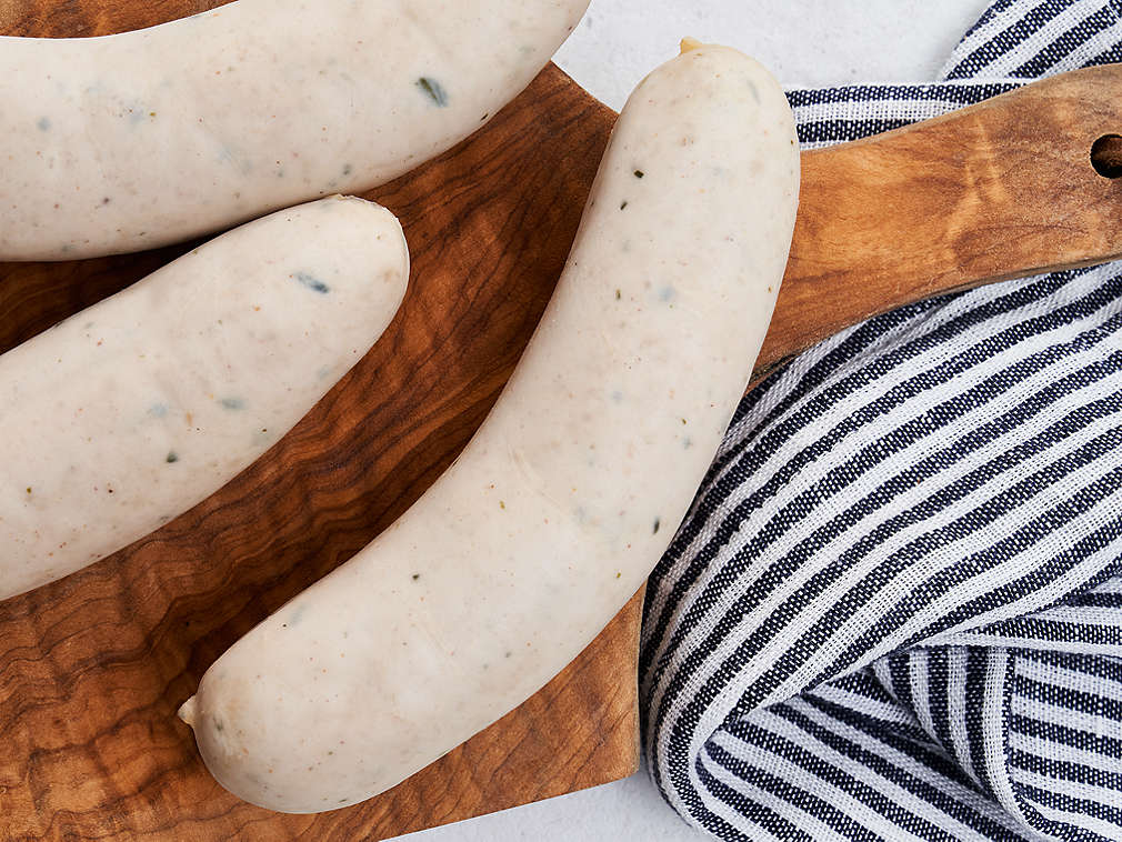 Kalbsbratwurst in der Detailansicht