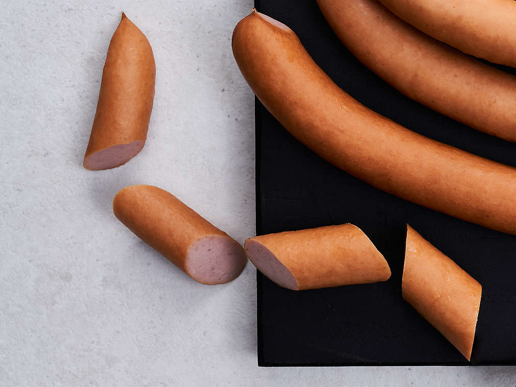 Cârnați vienezi proaspeți în detaliu