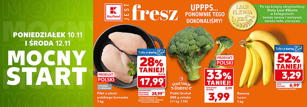 brokuł, banany i mięso