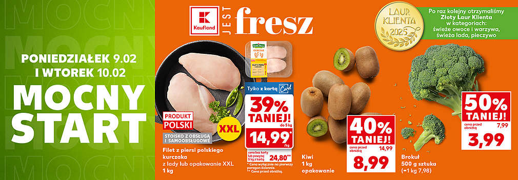 filet z kurczaka, kiwi i brokuł