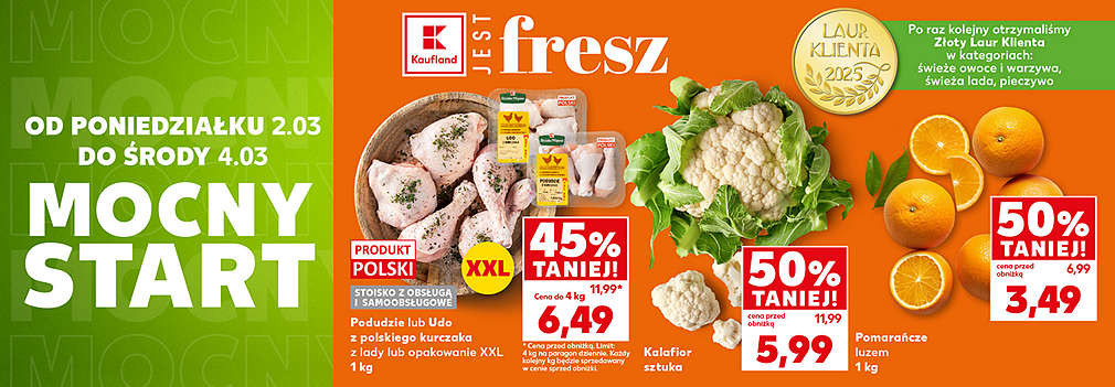 kurczak, pomarańcze i kalafior