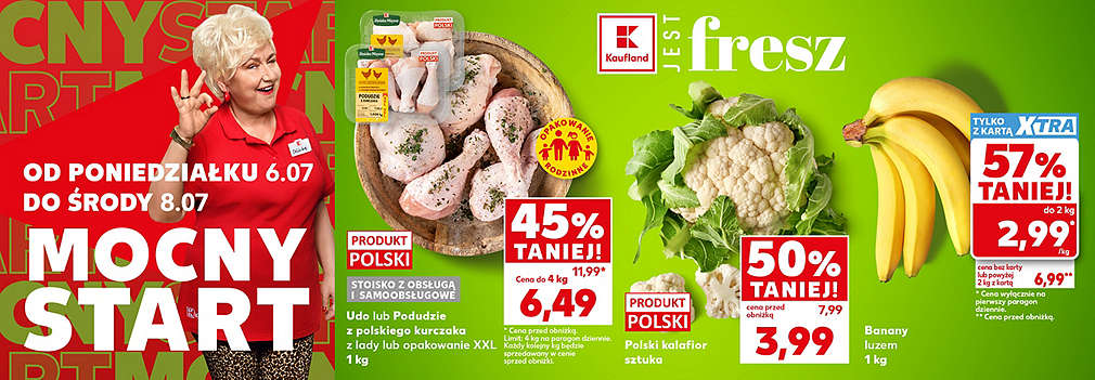 podudzia, kalafior, banany