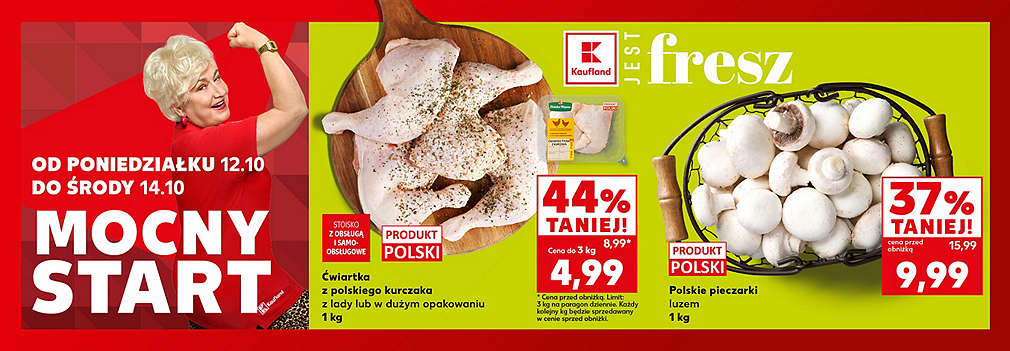 Polski kurczak lub pieczarki od poniedziałku w Kauflandzie