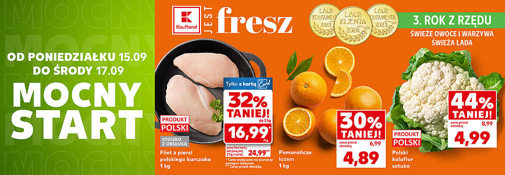 Piersi z kurczaka, pomarańcze i kalafior