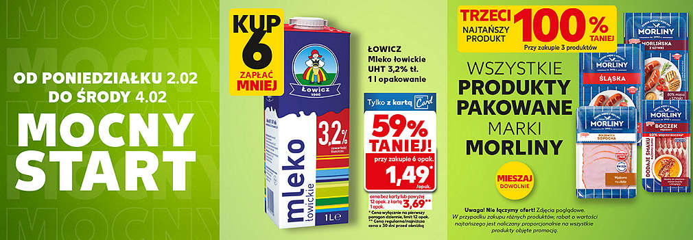 mleko i pakowane wędliny