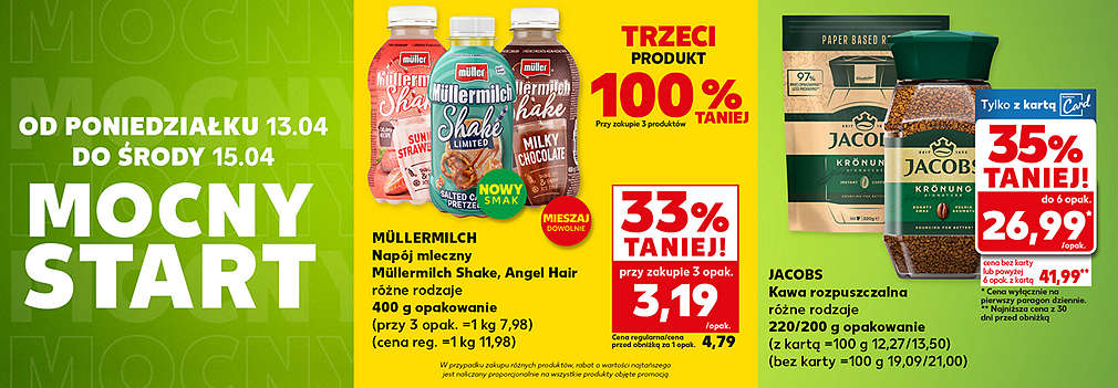 napoje mullermilch i kawa rozpuszczalna