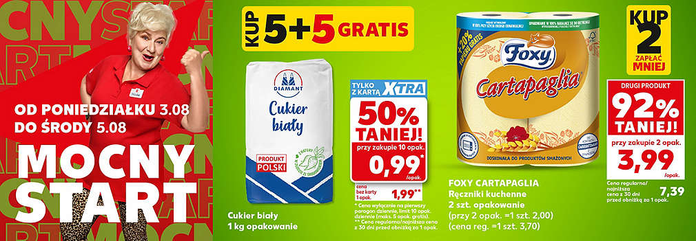 cukier i ręcznik papierowy