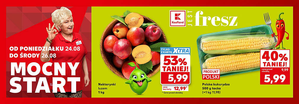 nektarynki i kukurydza