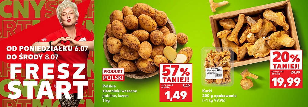 młode ziemniaki, kurki